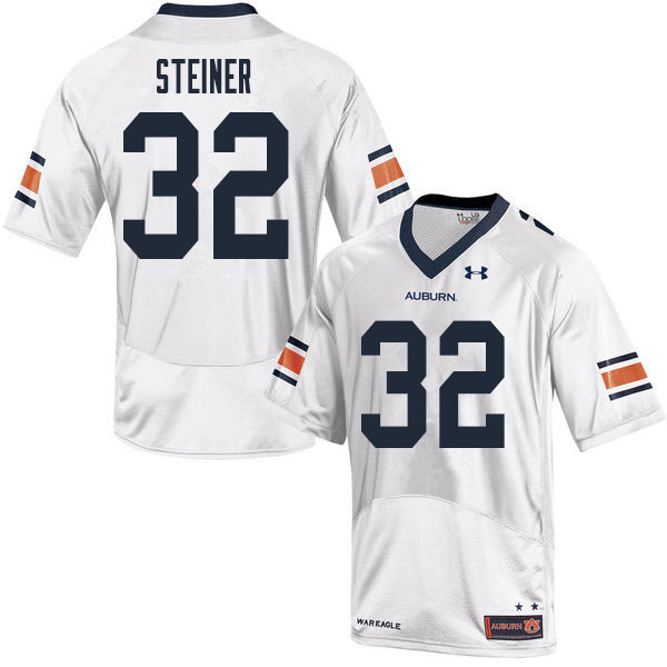 Auburn Tigers Men's Wesley Steiner #32 White Under Armour Stitched College 2020 NCAA Authentic Football Jersey CFN6674IK